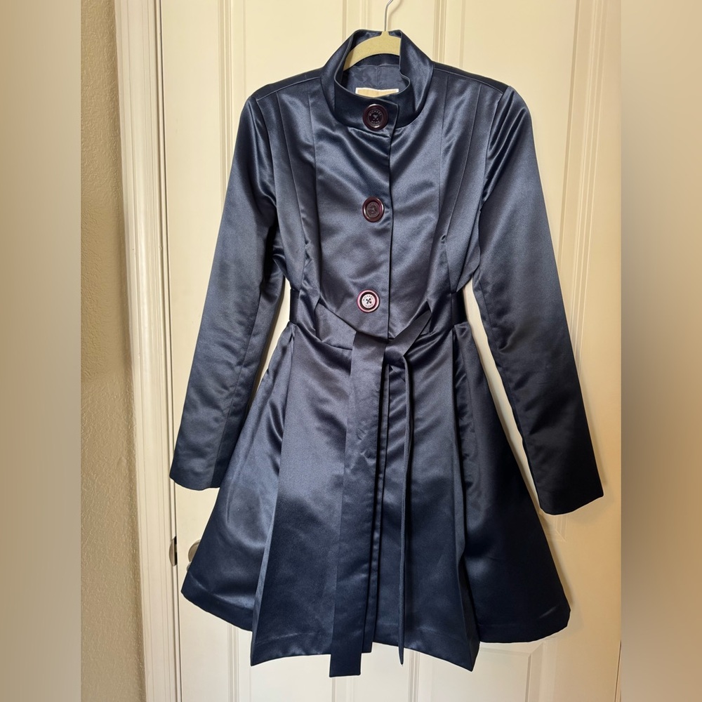 MICHAEL Michael Kors Navy blue satin jacket Medium EUC